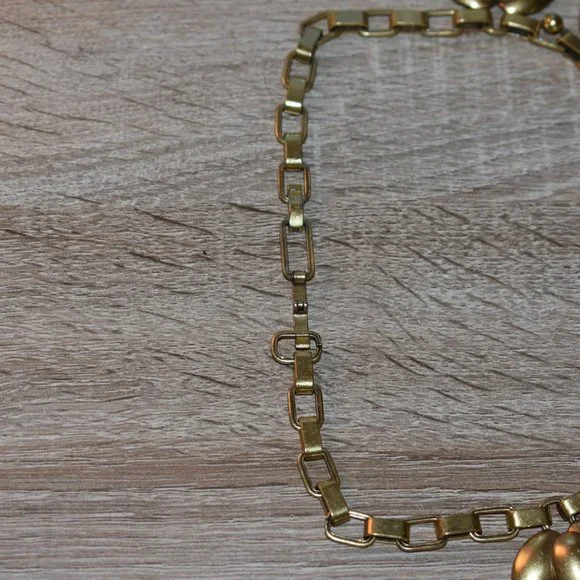 Stella & Dot Hazel Flower Petal Statement Necklace Chain Link Gold - Picture 15 of 16